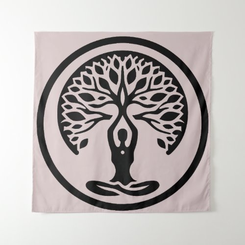Serenity light Purple Minimalist Yoga Tree of Life Tapestry