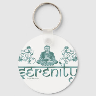 serenity meditation green keychain