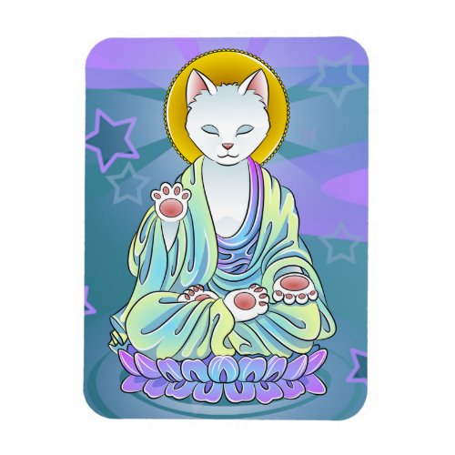 Serenity Meow Buddhist Cat Magnet