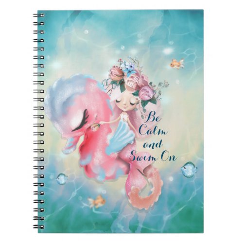 Serenity Mermaid_ Keep calm and swim on Notebook