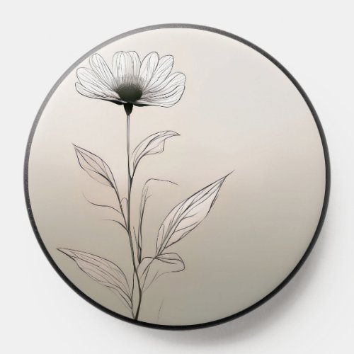 Serenity Minimalist Art Flower PopSocket