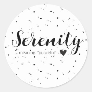 Serenity Name Meaning Minimal Modern Black Girls Classic Round Sticker