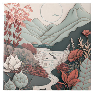 Serenity Nature Red and Grey Ceramic Tile