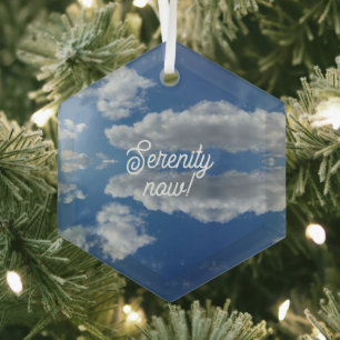 Serenity now! glass ornament