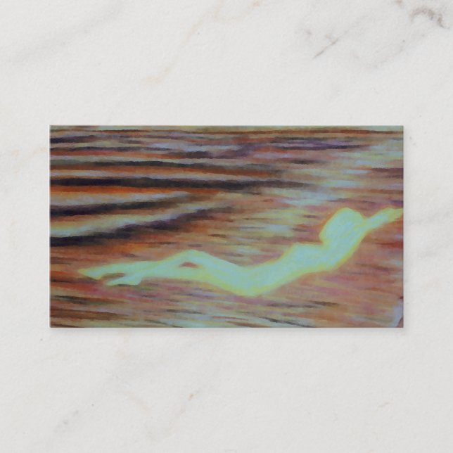 Serenity Ocean Moonlight Wave Beach Business Card (Front)