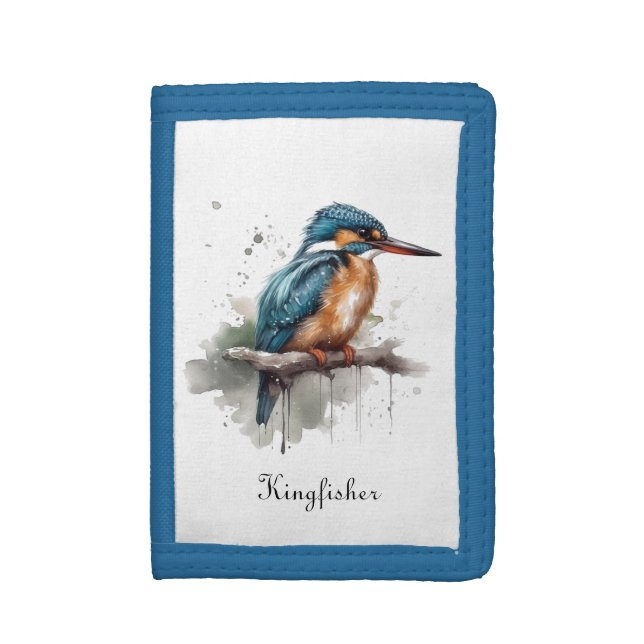 Serenity of the Kingfisher, customizable Trifold Wallet (Front Vertical)
