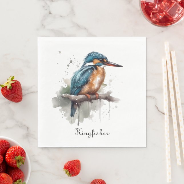 Serenity of the Kingfisher Napkins (Insitu)