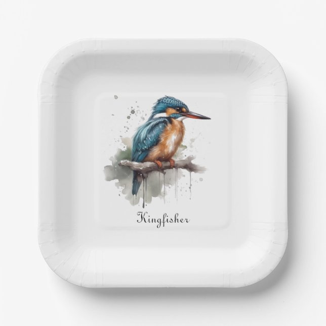 Serenity of the Kingfisher Paper Plates (Front)