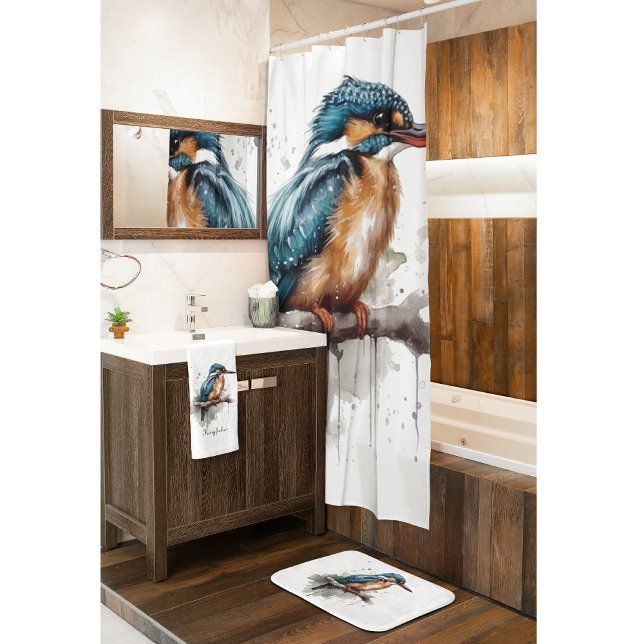 Serenity of the Kingfisher Shower Curtain (Creator Uploaded)