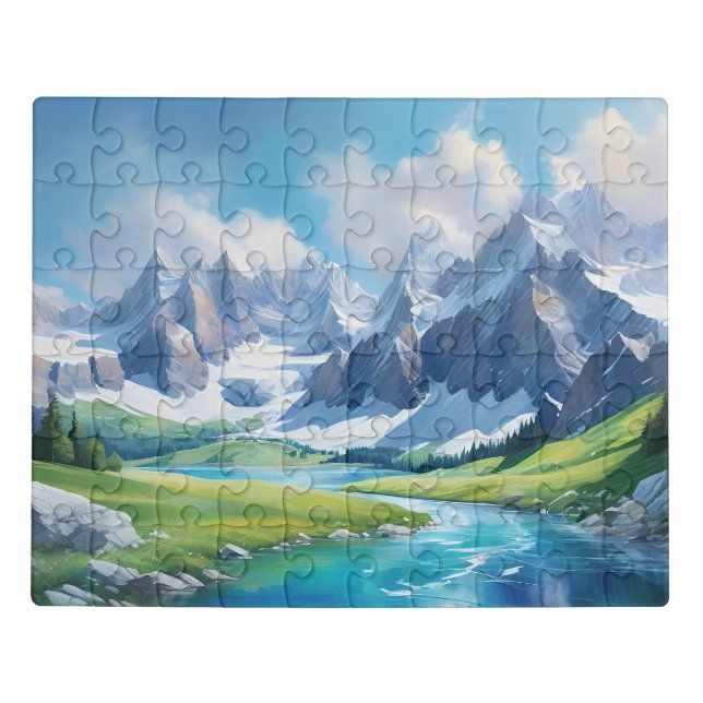 Serenity of the Mountains Peaceful Nature  Jigsaw Puzzle (Puzzle Horizontal)