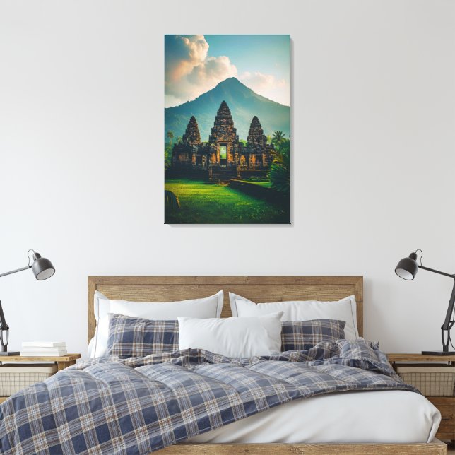 Serenity of the Sacred Temple Canvas Print (Insitu(Bedroom))