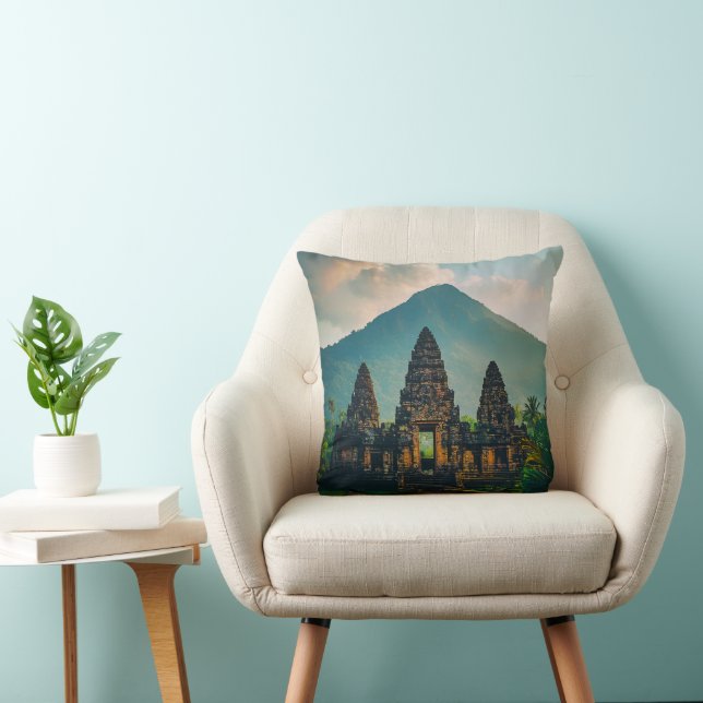 Serenity of the Sacred Temple Throw Pillow (Chair)