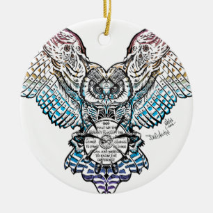 Serenity Owl Ceramic Ornament