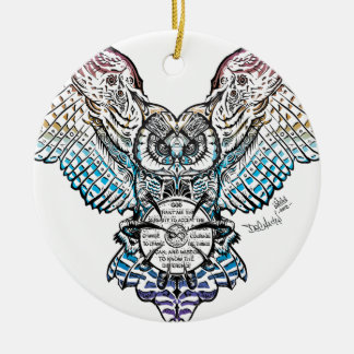 Serenity Owl Ceramic Ornament