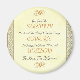Serenity Poem with Gold Border Magnet