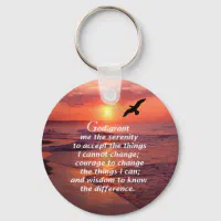 Serenity Prayer Blue Sky Inspirational Keychain