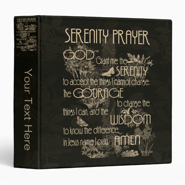 Serenity Prayer 3 Ring Binder (Front/Spine)