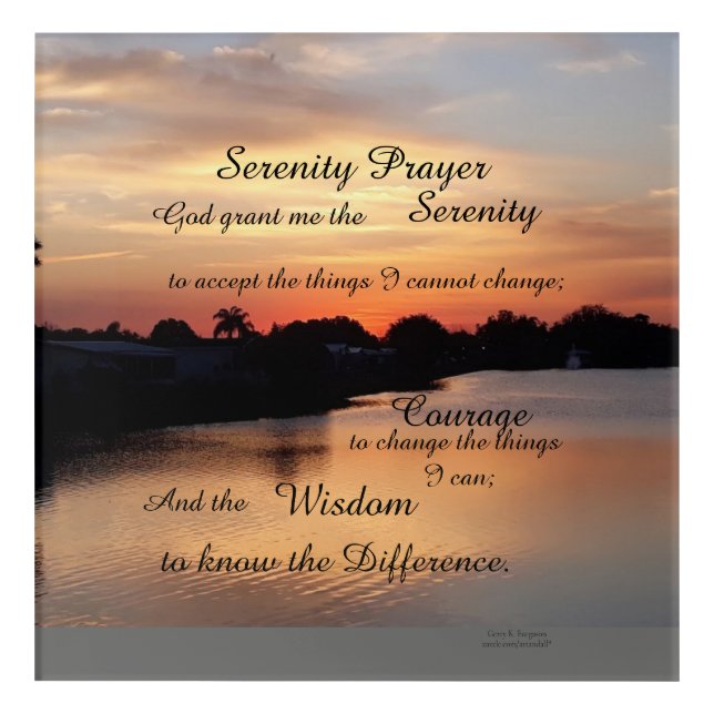 SERENITY PRAYER ACRYLIC WALL ART (Front)