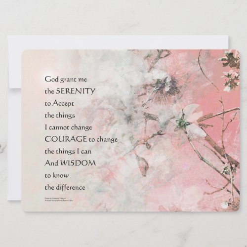 Serenity Prayer Almond Blossoms Pink Invitation