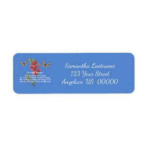 Serenity Prayer And Butterfly Address Label