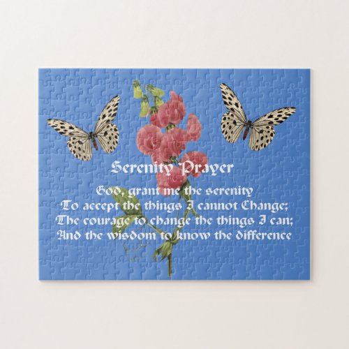 Serenity Prayer And Butterfly Inspirational Jigsaw Puzzle