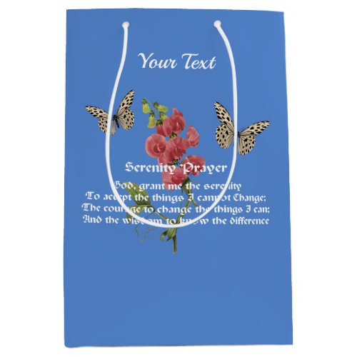 Serenity Prayer And Butterfly     Medium Gift Bag