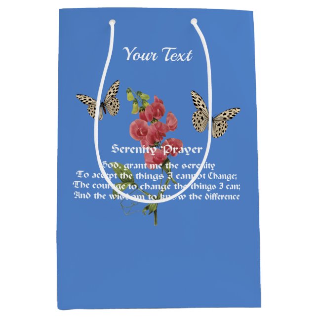 Serenity Prayer And Butterfly     Medium Gift Bag (Front)