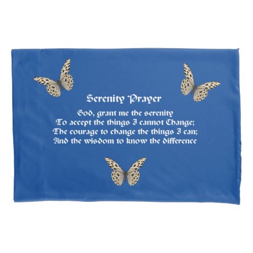 Serenity Prayer And Butterfly  Pillow Case