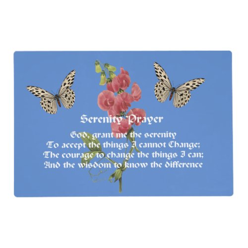 Serenity Prayer And Butterfly     Placemat