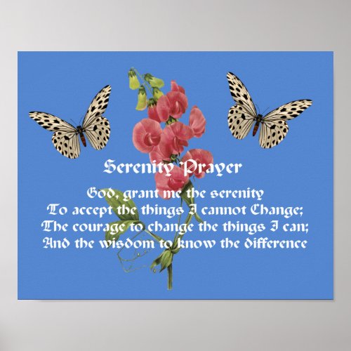 Serenity Prayer And Butterfly    Poster
