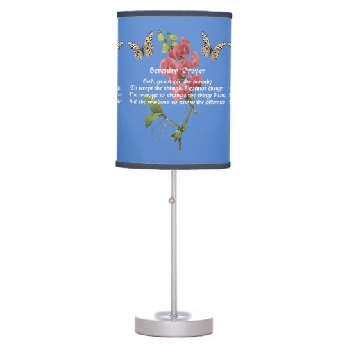 Serenity Prayer And Butterfly        Table Lamp