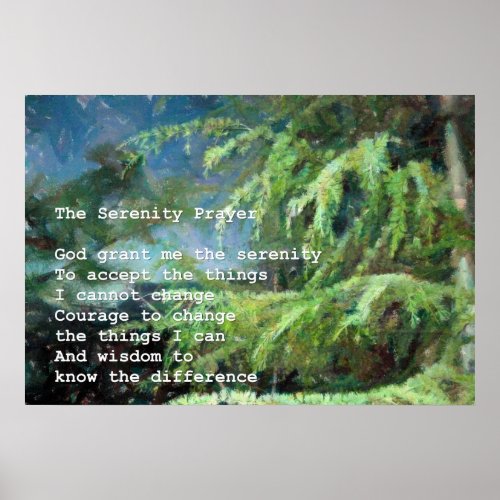 Serenity Prayer and Pines Poster