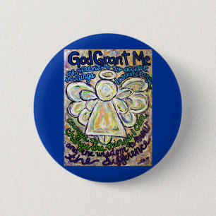 Serenity Prayer Angel Art Painting Button