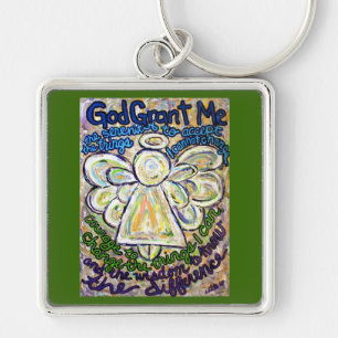 Serenity Prayer Angel Art Painting Keychain