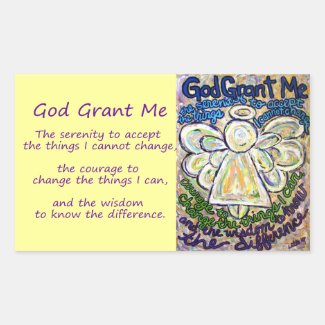 Serenity Prayer Angel Art Painting Stickers