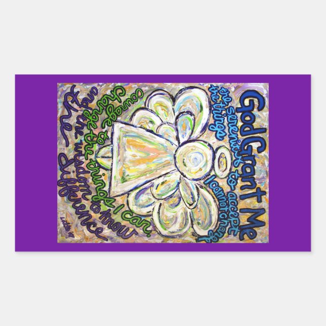 Serenity Prayer Angel Art Painting Stickers (Front)