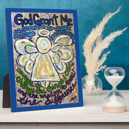 Serenity Prayer Angel Painting Art Plaque