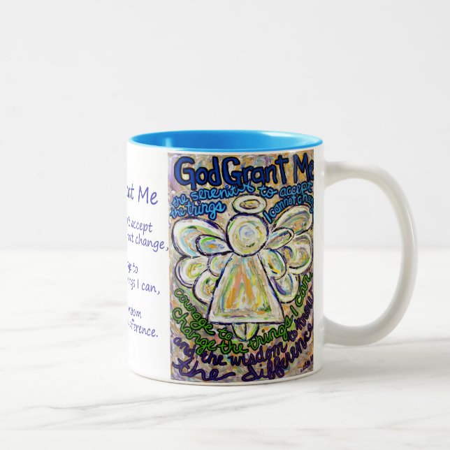 Serenity Prayer Angel Painting Mug or Cup (Right)
