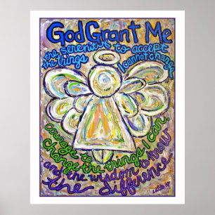 Serenity Prayer Angel Poster (White Edge)