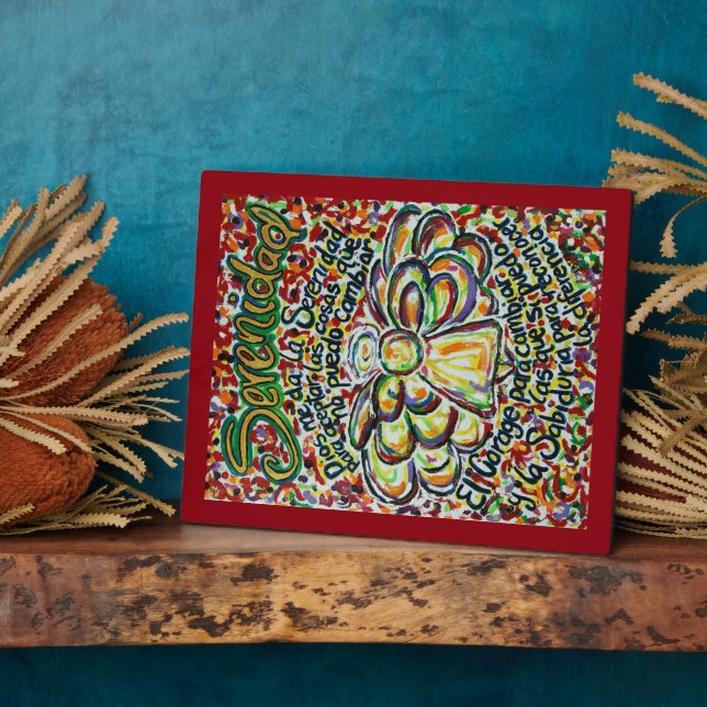 Serenity Prayer Angel (Spanish Painting Art Plaque (Side)