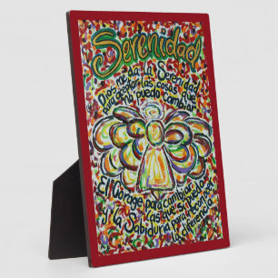 Serenity Prayer Angel (Spanish Painting Art Plaque