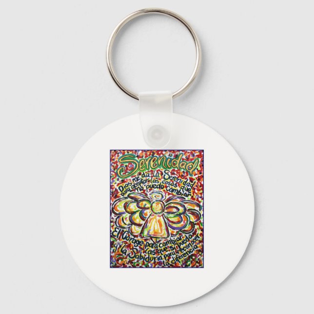 Serenity Prayer Angel (Spanish Text) Keychain (Front)