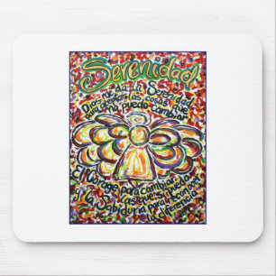 Serenity Prayer Angel (Spanish Text) Mouse Pad