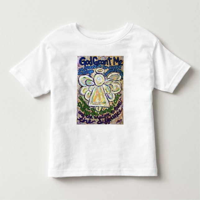 Serenity Prayer Angel T-shirt (Double Angels) (Front)