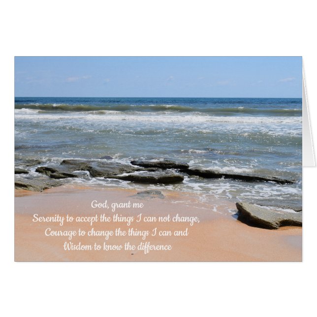 Serenity Prayer at the Beach Cards (Front Horizontal)