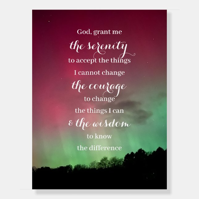 Serenity Prayer Aurora Foam Board (Front)