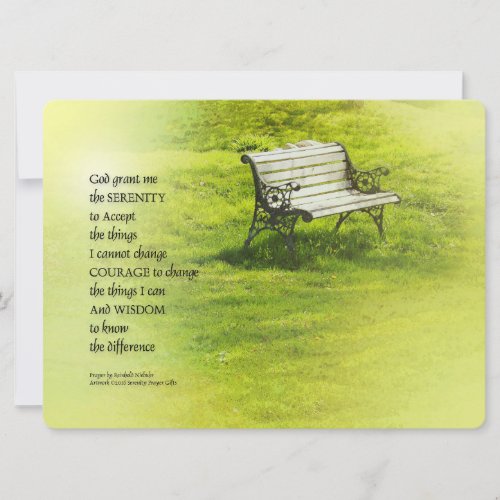 Serenity Prayer Bench Invitation