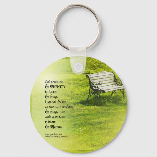 Serenity Prayer Bench Keychain