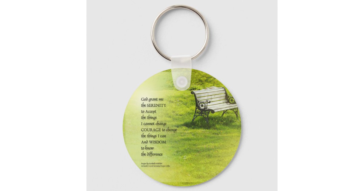 Serenity Prayer Blue Sky Inspirational Keychain