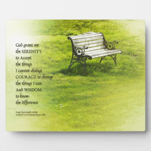 Serenity Prayer Bench Plaque